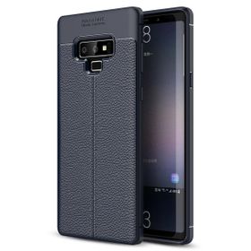 Microsonic Samsung Galaxy Note 9 Deri Dokulu Silikon Lacivert Kılıf