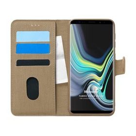 Microsonic Samsung Galaxy Note 9 Fabric Book Wallet Gold Cep Telefonu Kılıf