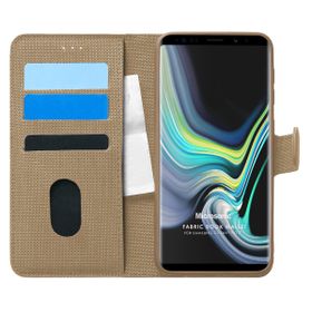 Microsonic Samsung Galaxy Note 9 Fabric Book Wallet Gold Cep Telefonu Kılıf