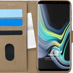 Microsonic Samsung Galaxy Note 9 Fabric Book Wallet Gold Cep Telefonu Kılıf