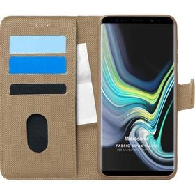 Microsonic Samsung Galaxy Note 9 Fabric Book Wallet Gold Cep Telefonu Kılıf