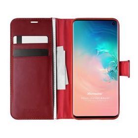 Microsonic Samsung Galaxy S10 Delux Leather Wallet Kırmızı Cep Telefonu Kılıf