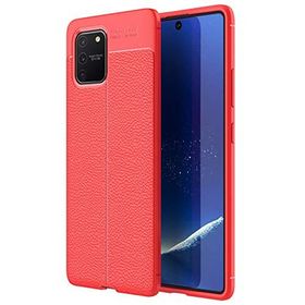 Microsonic Samsung Galaxy S10 Deri Dokulu Kırmızı Silikon Kılıf