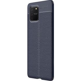 Microsonic Samsung Galaxy S10 Deri Dokulu Lacivert Silikon Kılıf