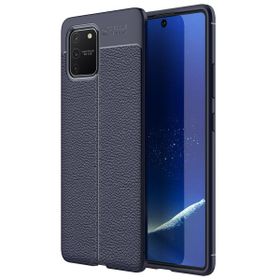 Microsonic Samsung Galaxy S10 Deri Dokulu Lacivert Silikon Kılıf