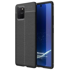 Microsonic Samsung Galaxy S10 Deri Dokulu Siyah Silikon Kılıf