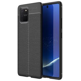 Microsonic Samsung Galaxy S10 Deri Dokulu Siyah Silikon Kılıf