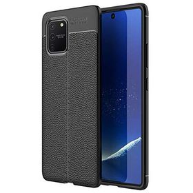 Microsonic Samsung Galaxy S10 Deri Dokulu Siyah Silikon Kılıf