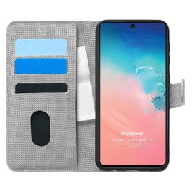 Microsonic Samsung Galaxy S10 Lite Fabric Book Wallet Gri Cep Telefonu Kılıf