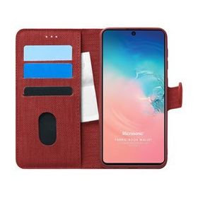 Microsonic Samsung Galaxy S10 Lite Fabric Book Wallet Kırmızı Cep Telefonu Kılıf