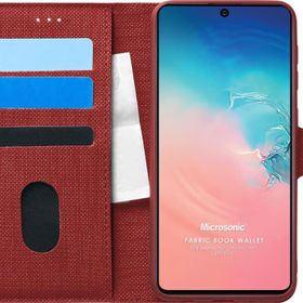 Microsonic Samsung Galaxy S10 Lite Fabric Book Wallet Kırmızı Cep Telefonu Kılıf