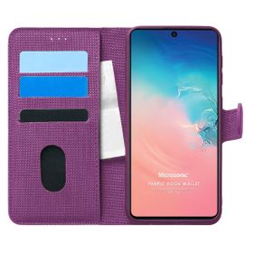 Microsonic Samsung Galaxy S10 Lite Fabric Book Wallet Mor Cep Telefonu Kılıf