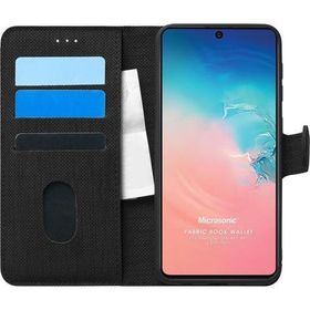 Microsonic Samsung Galaxy S10 Lite Fabric Book Wallet Siyah Kılıf