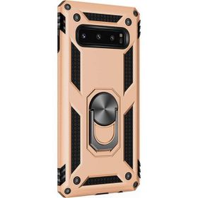 Microsonic Samsung Galaxy S10 Military Ring Holder Gold Kılıf