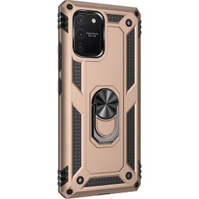 Microsonic Samsung Galaxy S10 Military Ring Holder Gold Kılıf