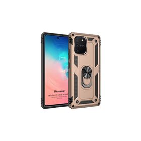 Microsonic Samsung Galaxy S10 Military Ring Holder Gold Kılıf