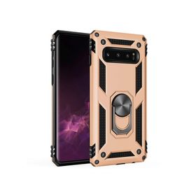 Microsonic Samsung Galaxy S10 Military Ring Holder Gold Kılıf