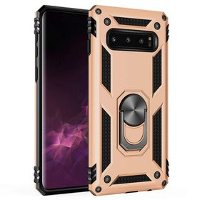 Microsonic Samsung Galaxy S10 Military Ring Holder Gold Kılıf