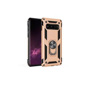Microsonic Samsung Galaxy S10 Military Ring Holder Kırmızı Kılıf