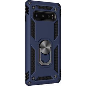 Microsonic Samsung Galaxy S10 Military Ring Holder Lacivert Kılıf