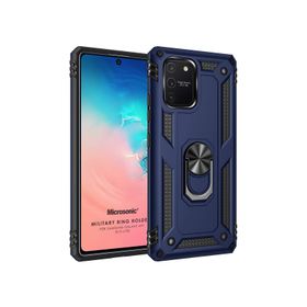 Microsonic Samsung Galaxy S10 Military Ring Holder Lacivert Kılıf
