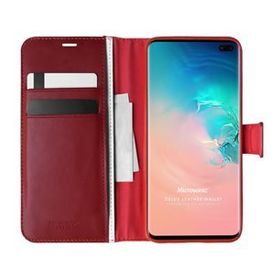 Microsonic Samsung Galaxy S10 Plus Delux Leather Wallet Kırmızı Kılıf