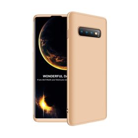 Microsonic Samsung Galaxy S10 Plus Double Dip 360 Protective Gold Kılıf