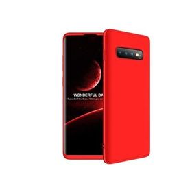 Microsonic Samsung Galaxy S10 Plus Double Dip 360 Protective Kırmızı Kılıf