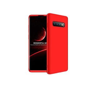 Microsonic Samsung Galaxy S10 Plus Double Dip 360 Protective Kırmızı Kılıf