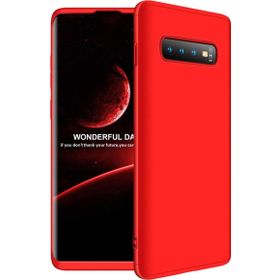Microsonic Samsung Galaxy S10 Plus Double Dip 360 Protective Kırmızı Kılıf