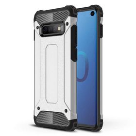 Microsonic Samsung Galaxy S10 Rugged Armor Gümüş Kılıf