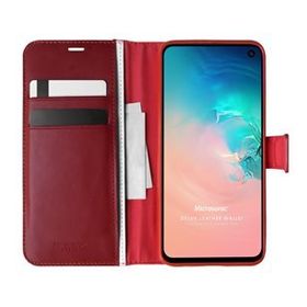 Microsonic Samsung Galaxy S10E Delux Leather Wallet Kırmızı Cep Telefonu Kılıf