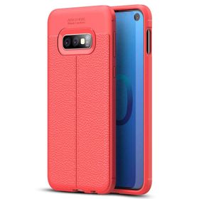 Microsonic Samsung Galaxy S10e Deri Dokulu Kırmızı Silikon Kılıf