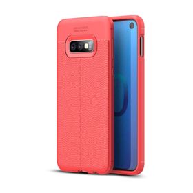 Microsonic Samsung Galaxy S10e Deri Dokulu Kırmızı Silikon Kılıf