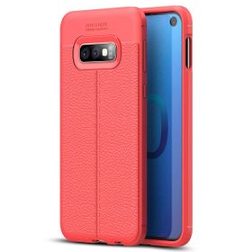 Microsonic Samsung Galaxy S10e Deri Dokulu Kırmızı Silikon Kılıf