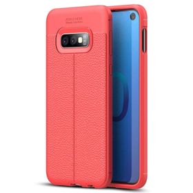 Microsonic Samsung Galaxy S10e Deri Dokulu Kırmızı Silikon Kılıf