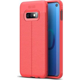 Microsonic Samsung Galaxy S10e Deri Dokulu Kırmızı Silikon Kılıf