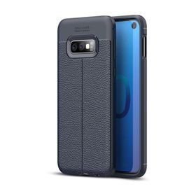 Microsonic Samsung Galaxy S10e Deri Dokulu Lacivert Silikon Kılıf