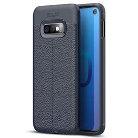 Microsonic Samsung Galaxy S10e Deri Dokulu Lacivert Silikon Kılıf