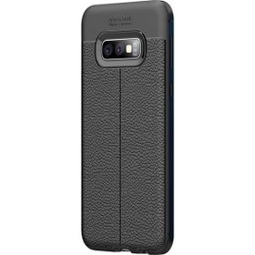 Microsonic Samsung Galaxy S10e Deri Dokulu Siyah Silikon Kılıf