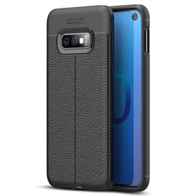 Microsonic Samsung Galaxy S10e Deri Dokulu Siyah Silikon Kılıf