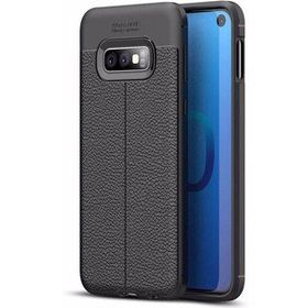 Microsonic Samsung Galaxy S10e Deri Dokulu Siyah Silikon Kılıf