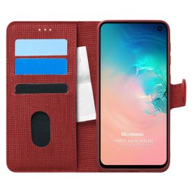 Microsonic Samsung Galaxy S10E Fabric Book Wallet Kırmızı Cep Telefonu Kılıf