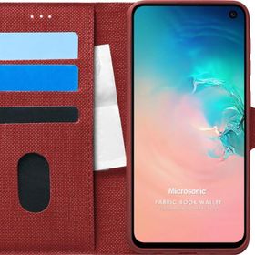 Microsonic Samsung Galaxy S10E Fabric Book Wallet Kırmızı Cep Telefonu Kılıf