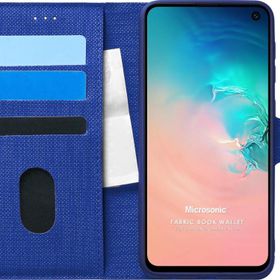 Microsonic Samsung Galaxy S10E Fabric Book Wallet Lacivert Kılıf