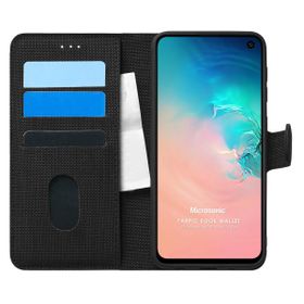 Microsonic Samsung Galaxy S10E Fabric Book Wallet Siyah Kılıf