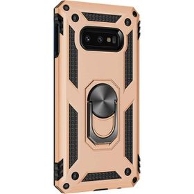 Microsonic Samsung Galaxy S10e Military Ring Holder Gold Kılıf