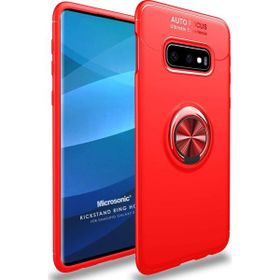 Microsonic Samsung Galaxy S10e Military Ring Holder Kırmızı Kılıf