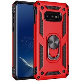 Microsonic Samsung Galaxy S10e Military Ring Holder Kırmızı Kılıf