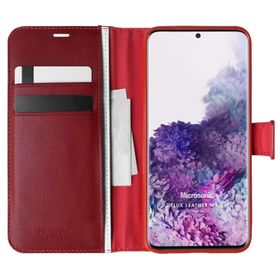 Microsonic Samsung Galaxy S20 Delux Leather Wallet Kırmızı Cep Telefonu Kılıf